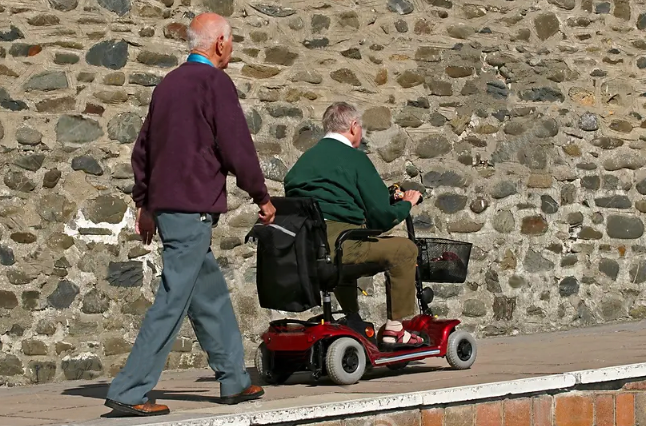 Elderly on scooter